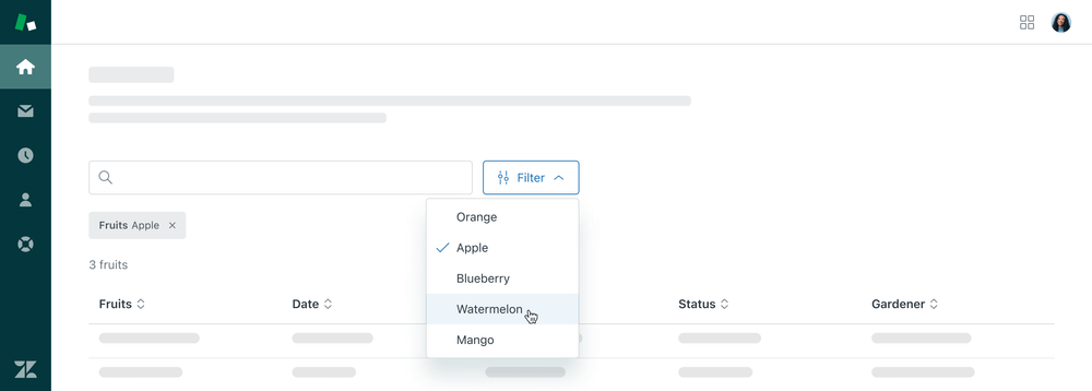 Filter pattern basic single select 3