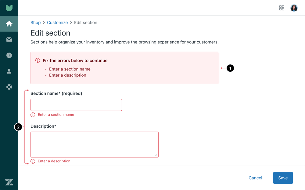 Alert example with form inputs