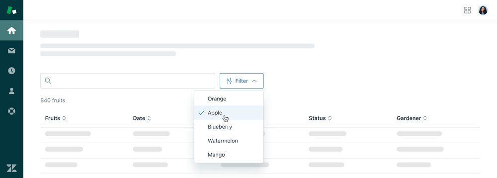 Filter pattern basic single select 1