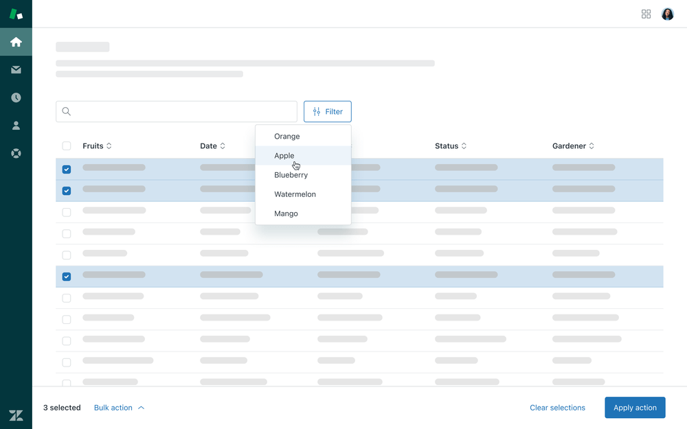 Filter pattern behavior bulk actions 1